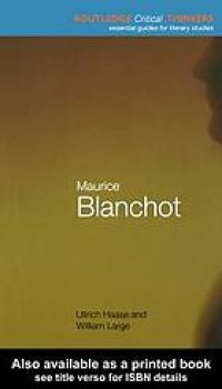 cover of the book Maurice Blanchot