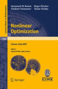 cover of the book Nonlinear Optimization: Lectures given at the C.I.M.E. Summer School held in Cetraro, Italy, July 1-7, 2007