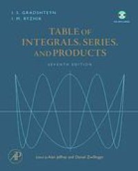 cover of the book Table of integrals, series and products