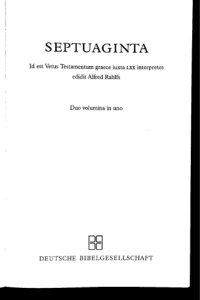 cover of the book Septuagint with Critical Apparatus