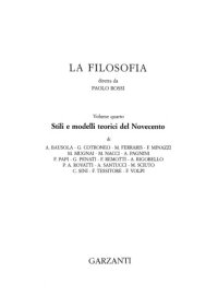 cover of the book La Filosofia IV. Stili e modelli teorici del Novecento.