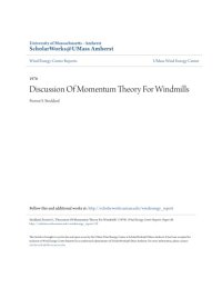 cover of the book Discussion Of Momentum Theory For Windmills