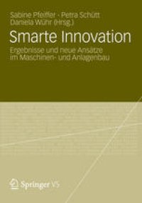 cover of the book Smarte Innovation: Ergebnisse und neue Ansätze im Maschinen- und Anlagenbau