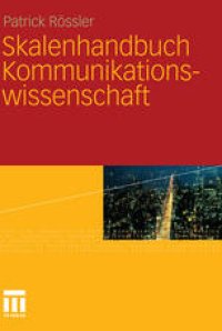 cover of the book Skalenhandbuch Kommunikationswissenschaft