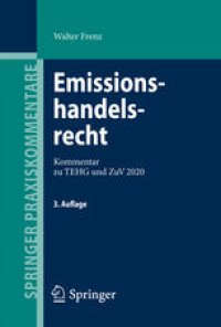 cover of the book Emissionshandelsrecht: Kommentar zu TEHG und ZuV 2020