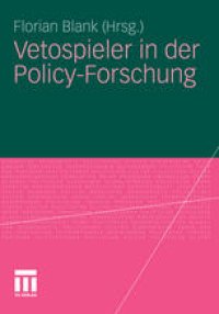 cover of the book Vetospieler in der Policy-Forschung