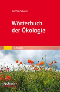 cover of the book Wörterbuch der Ökologie