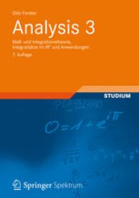 cover of the book Analysis 3: Maß- und Integrationstheorie, Integralsätze im IRn und Anwendungen