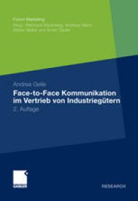 cover of the book Face-to-Face Kommunikation im Vertrieb von Industriegütern