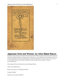 cover of the book Japanese Girls and Women