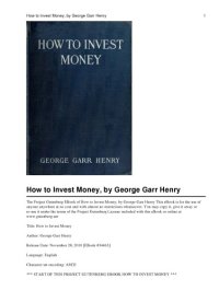 cover of the book How to Invest Money