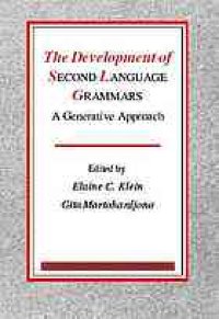 cover of the book The development of second language grammars : a generative approach