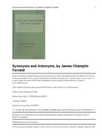 cover of the book English Synonyms and Antonyms, With Notes on the Correct Use of Prepositions