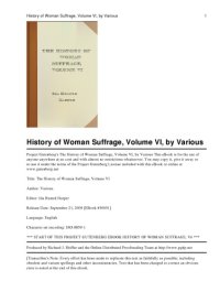 cover of the book History of Woman Suffrage, Volume 6