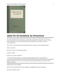 cover of the book Jokes for All Occasions