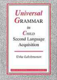 cover of the book Universal grammar in child second language acquisition : null subjects and morphological uniformity