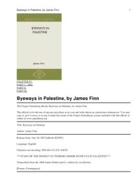 cover of the book Byeways in Palestine