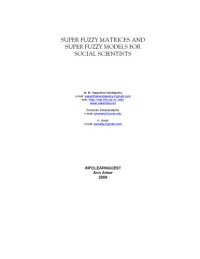 cover of the book Super Fuzzy Matrices and Super Fuzzy Models for Social Scientists