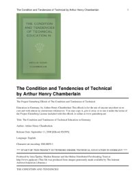 cover of the book The Condition and Tendencies of Technical Education in Germany