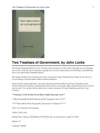 cover of the book Two Treatises of Government