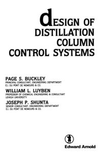 cover of the book Design of distillation column control systems