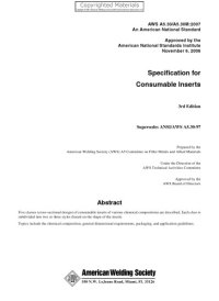 cover of the book Specification for consumable inserts