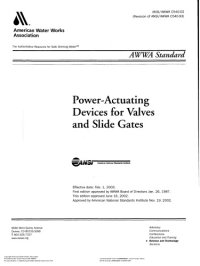 cover of the book AWWA standard [for] power-actuating devices for valves and slide gates