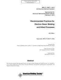 cover of the book Recommended practices for electron beam welding and allied processes