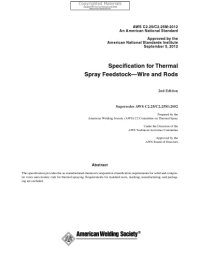 cover of the book Specification for thermal spray feedstock--wire and rods