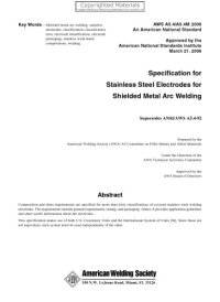 cover of the book Specification for stainless steel electrodes for shielded metal arc welding