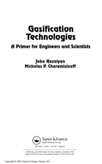 cover of the book Gasification technologies : a primer for engineers and scientists