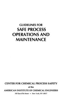 cover of the book Guidelines for safe process operations and maintenance