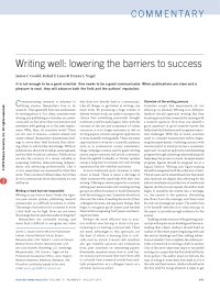 cover of the book Writing well: lowering the barriers to success