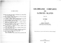 cover of the book Grammaire comparée des langues slaves. Tome III: Le verbe. Première partie