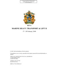 cover of the book Marine Heavy Transport & Lift II : 27-28 February 2008