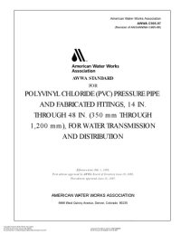 cover of the book AWWA standard for polyvinyl chloride (PVC) water transmission pipe, nominal diameters 14 in. through 36 in