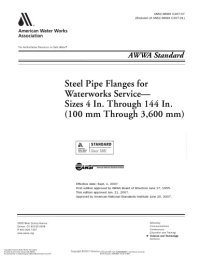 cover of the book AWWA standard for steel pipe flanges for waterworks service-sizes 4 in. through 144 in