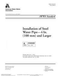 cover of the book AWWA standard [for] installation of steel water pipe--4 in. (100mm) and larger