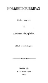 cover of the book Horribilicribrifax, scherzspiel