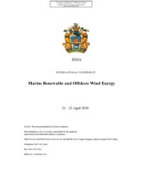 cover of the book Marine renewable and offshore wind energy : 21 - 23 April 2010, [London, UK ; papers]