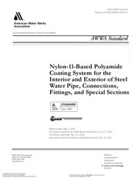 cover of the book AWWA standard : nylon-11-based polyamide coating system for the interior and exterior of steel water pipe, connections, fittings, and special sections