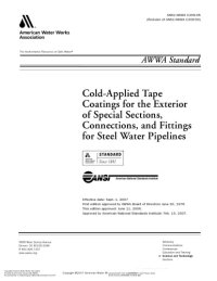 cover of the book AWWA standard for cold-applied tape coatings for the exterior of special sections, connections, and fittings for steel water pipelines