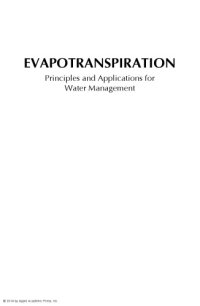 cover of the book Evapotranspiration: Principles and Applications for Water Management