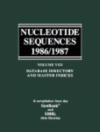 cover of the book Database Directory and Master Indices. Nucleotide Sequences 1986/1987, Volume 8