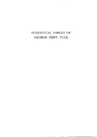 cover of the book Statistical papers of George Udny Yule