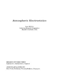 cover of the book Atmospheric Electrostatics