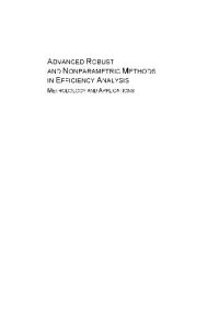 cover of the book Advanced robust and nonparametric methods in efficiency analysis: methodology and applications