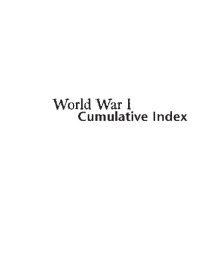 cover of the book World War I. Cumulative Index