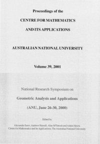 cover of the book National Research Symposium on Geometric Analysis and Applications, ANU, June 26-30, 2000