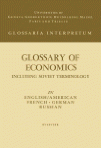 cover of the book Glossary of Economics. Including Soviet Terminology